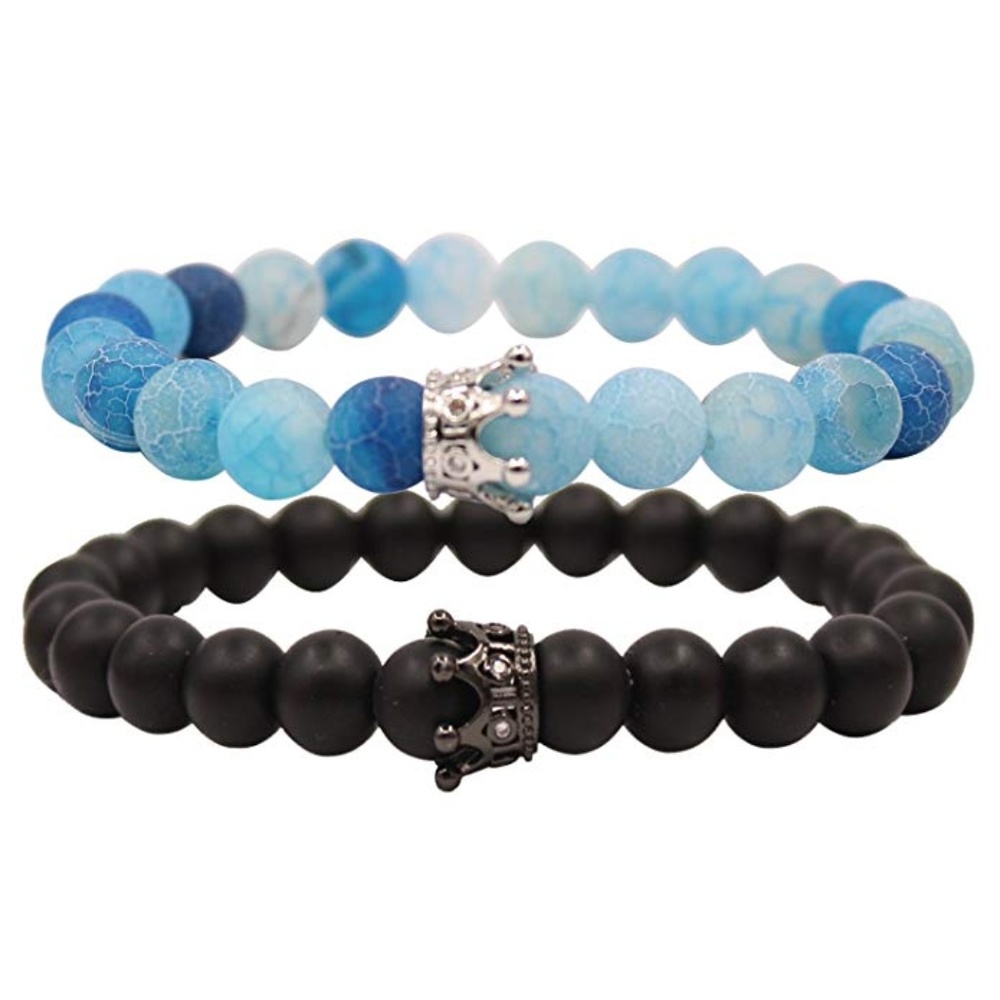 Bracelet beads  Black Matte Agate 8mm